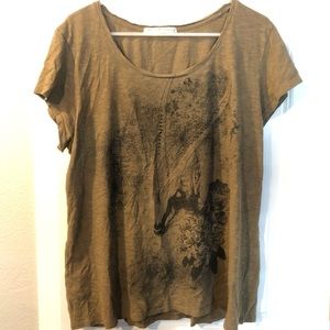 Brown Oryx (Antelope) Drawing Peruvian T-shirt
